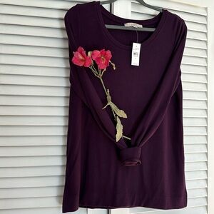 LOFT - Purple Long Sleeve Tunic - S/M